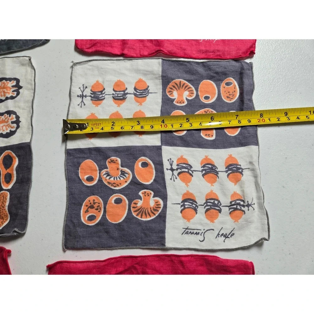Vintage Tammis Keefe Cocktail Napkins 6pc MCM Signed Designer Mid Century MOD